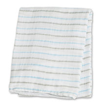 Cotton muslin swaddle - blue stripes LLJ-121-000-022 Lulujo 1