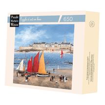 The Ramparts of Saint-Malo by Delacroix A1002-650 Puzzle Michele Wilson 1
