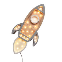Little Lights Space Rocket Lamp Wood Grey LL032-000-500 Little Lights 1
