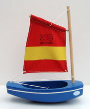 Blue Boat with red sail TI105CBVR Tirot 1