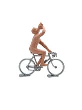 Cyclist figurine with can to paint FR- avec bidon non peint Fonderie Roger 1