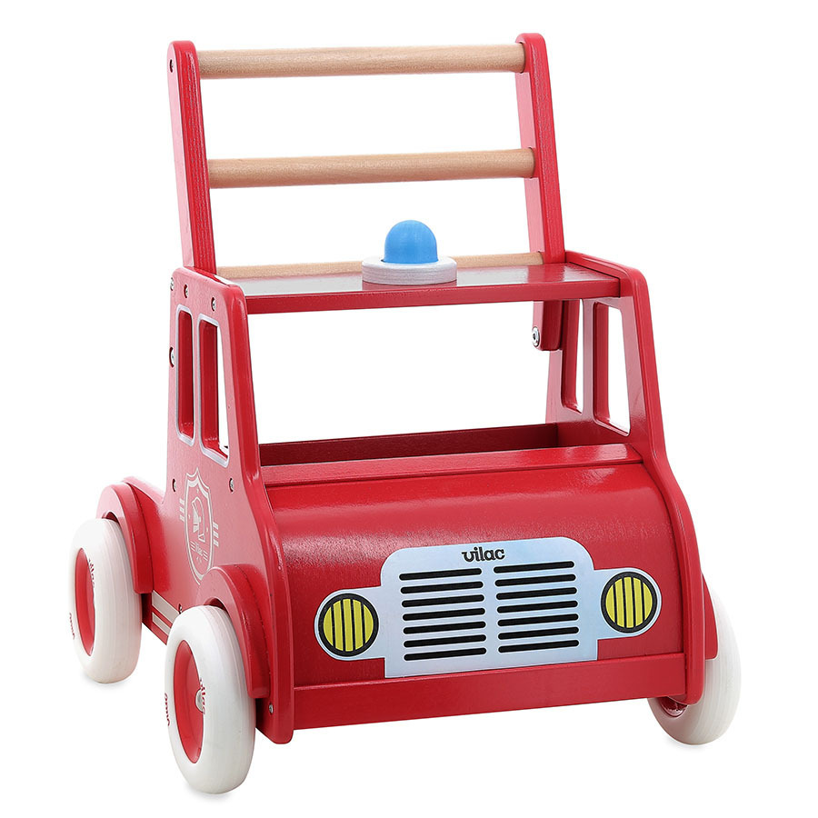 Wooden Walker Fire Engine Baby Walker Firefighter Baby Walker