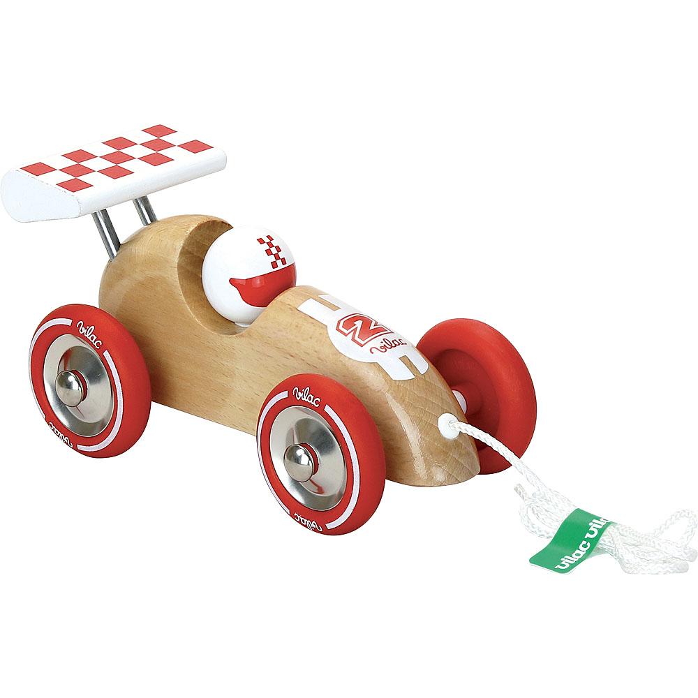 Vilac Holz-Nachziehauto – Orange Rennwagen Aus Holz, Robustes Spielzeug Für Kinder Ab 1 Jahr
