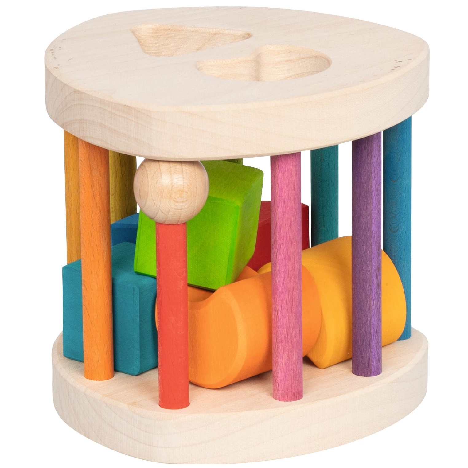 Goki 7-Shape Wooden Sorting Box – Colorful Shape Sorter Toy For Toddlers & Kids