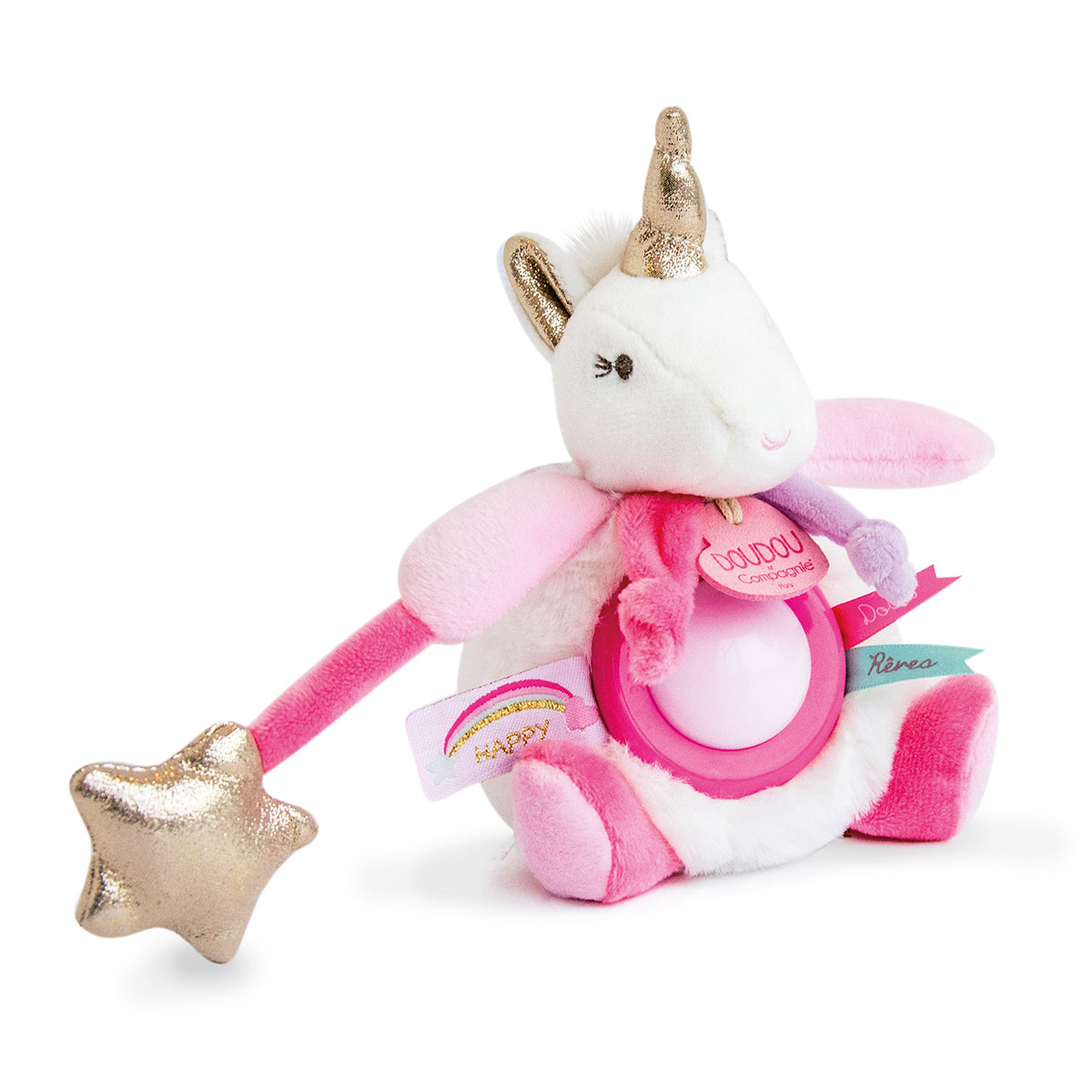 Doudou Veilleuse Lucie la licorne - Doudou et Compagnie DC3317