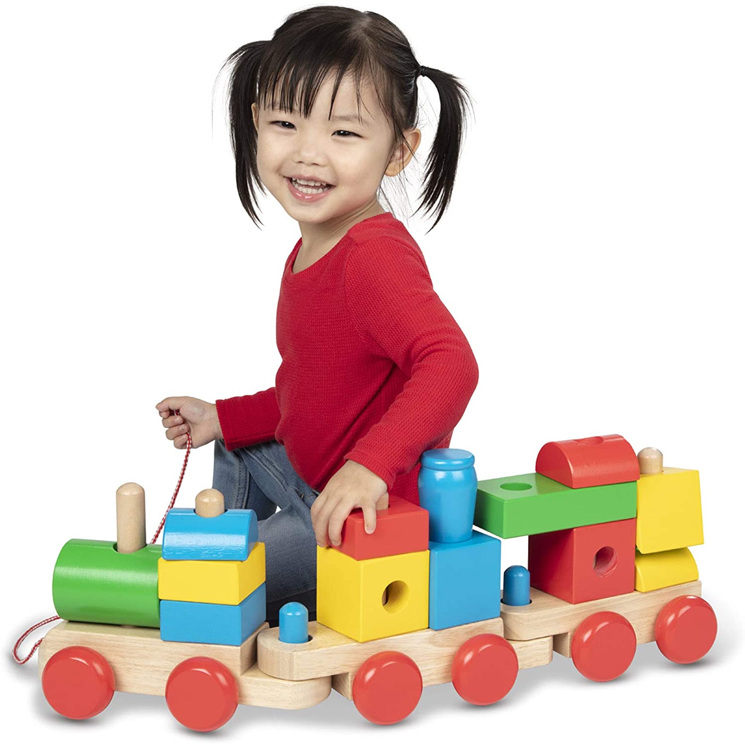 Jumbo Wooden Stacking Train Classic - Melissa and Doug 40544 - wooden game