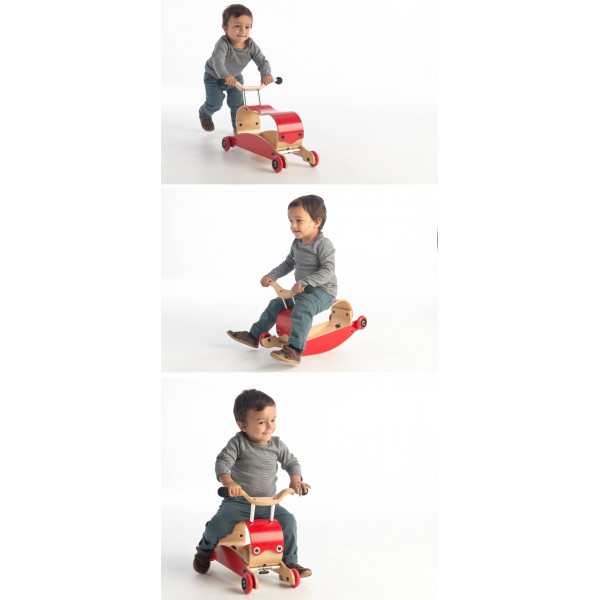 Wishbone Mini Flip in White Ride-on Design Rocker Roller