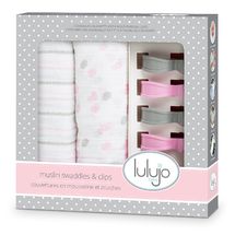 Pack 2 maxi muslin swaddle + clips LLJ-121-009-001 Lulujo 1