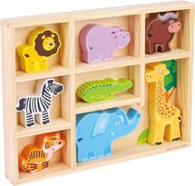 Wooden safari animals in box NCT11851 New Classic Toys 1