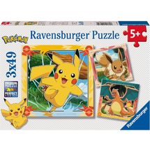 Puzzle Pikachu, Charizard and Eevee 3x49 pcs RAV12004062 Ravensburger 1