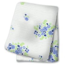 Cotton muslin swaddle - Vintage Blue Bouquet LLJ-121-000-026 Lulujo 1