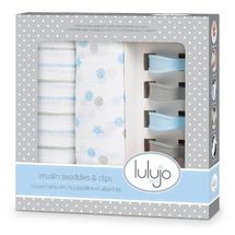 Pack 2 maxi muslin swaddle + clips LLJ-121-009-003 Lulujo 1