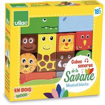 sound cubes savannah animals VI2101-4456 Vilac 1
