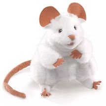 Handpuppet White Mouse FO-2219 Folkmanis 1