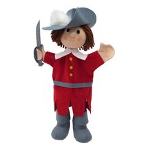 Red musketeer hand puppet 34 cm MU26676C Moravská ústredna Brno 1