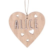 Customizable Heart Christmas Decoration natural wood VI-CR10 Vintiun 1