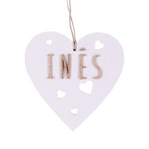 Customizable Heart Christmas Decoration white wood VI-CR11 Vintiun 1