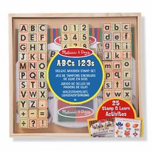 Wooden Stamp Set ABC 123 MD40118 Melissa & Doug 1