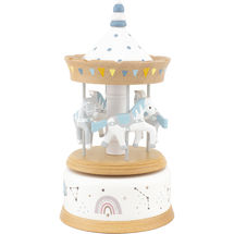 Musical Box Horse Carousel blue white UL4128 Ulysse 1