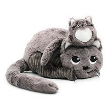 Cat plush toy mother and her grey baby DE74801 Les Déglingos 1