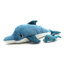 Dolphin plush toy mother and her blue baby DE74901 Les Déglingos 1