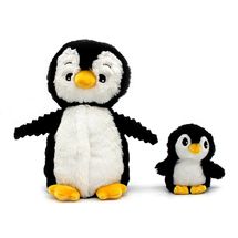Penguin plush toy mother and her white and black baby DE75200 Les Déglingos 1
