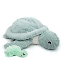 Giant turtle plush toy mother and her baby DE73602 Les Déglingos 1