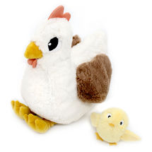 Hen plush toy mother and her baby DE76010 Les Déglingos 1