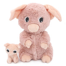Pig plush toy mother and her pink baby DE76020 Les Déglingos 1