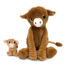 Cow plush toy mother and her brown baby DE76050 Les Déglingos 1