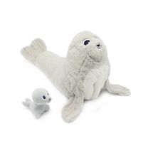 Sealion plush toy mother and her baby grey DE76100 Les Déglingos 1