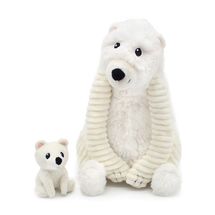 Polar bear plush toy mother and her white baby DE76110 Les Déglingos 1