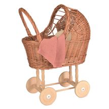 Wicker pram with knitted blanket EG700055 Egmont Toys 1