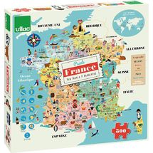 Puzzle Map of France Ingela P. Arrhenius V7618 Vilac 1
