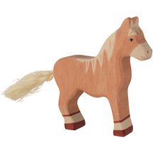 Standing horse, light brown HZ-80033 Holztiger 1