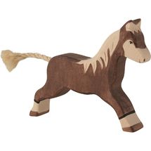 Horse running, dark brown figure HZ-80034 Holztiger 1
