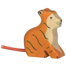 Tiger cub, sitting figure HZ-80138 Holztiger 1