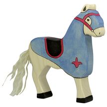 Horse of blue knight figure HZ-80249 Holztiger 1