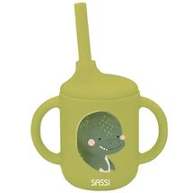 Cup with silicone straw - Cracky the dinosaur SJ-SI0818 Sassi Junior 1