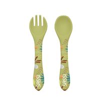 Silicone fork and spoon kit - Cracky the dinosaur SJ-SI0931 Sassi Junior 1
