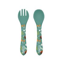 Silicone fork and spoon kit - Crunchy the fox SJ-SI1747 Sassi Junior 1