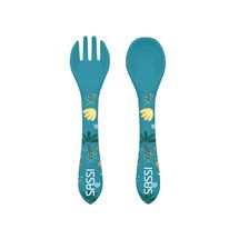 Silicone fork and spoon kit - Chewy the elephant SJ-SI0894 Sassi Junior 1