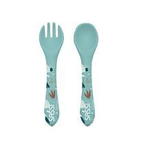 Silicone fork and spoon kit - Munchy the bear SJ-SI1754 Sassi Junior 1