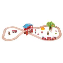 Fire Station Train Set BJT037 Bigjigs Toys 1