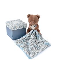 Bear soft toy with comforter - brown DC4019 Doudou et Compagnie 1