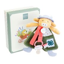 Aneth the cow comforter with pacifier clip 19 cm DC4320 Doudou et Compagnie 1