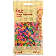 Bag of 1000 plastic beads Midi neon mix HAMA-207-51 Hama 1