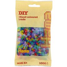 Bag of 1000 plastic beads Midi Transp mix HAMA-207-53 Hama 1