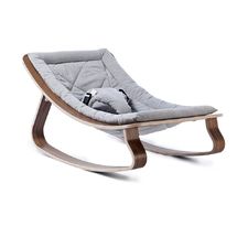 LEVO Baby Rocker in Walnut - Gentle Grey Cushion CC LEVO W GREY Charlie Crane 1