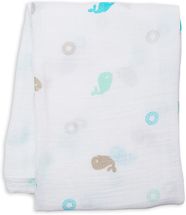 Maxi muslin wrap - Whale LLJ-121-000-005 Lulujo 1